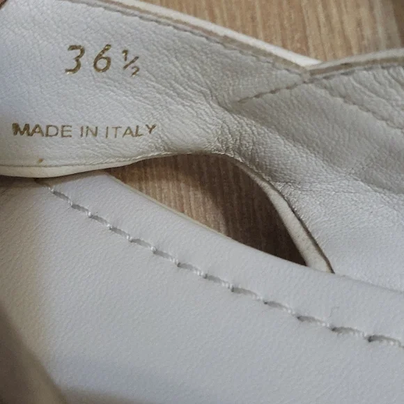 (SOLD)Authentic Prada white leather with crystal embelished slingback - Picture 3 of 5